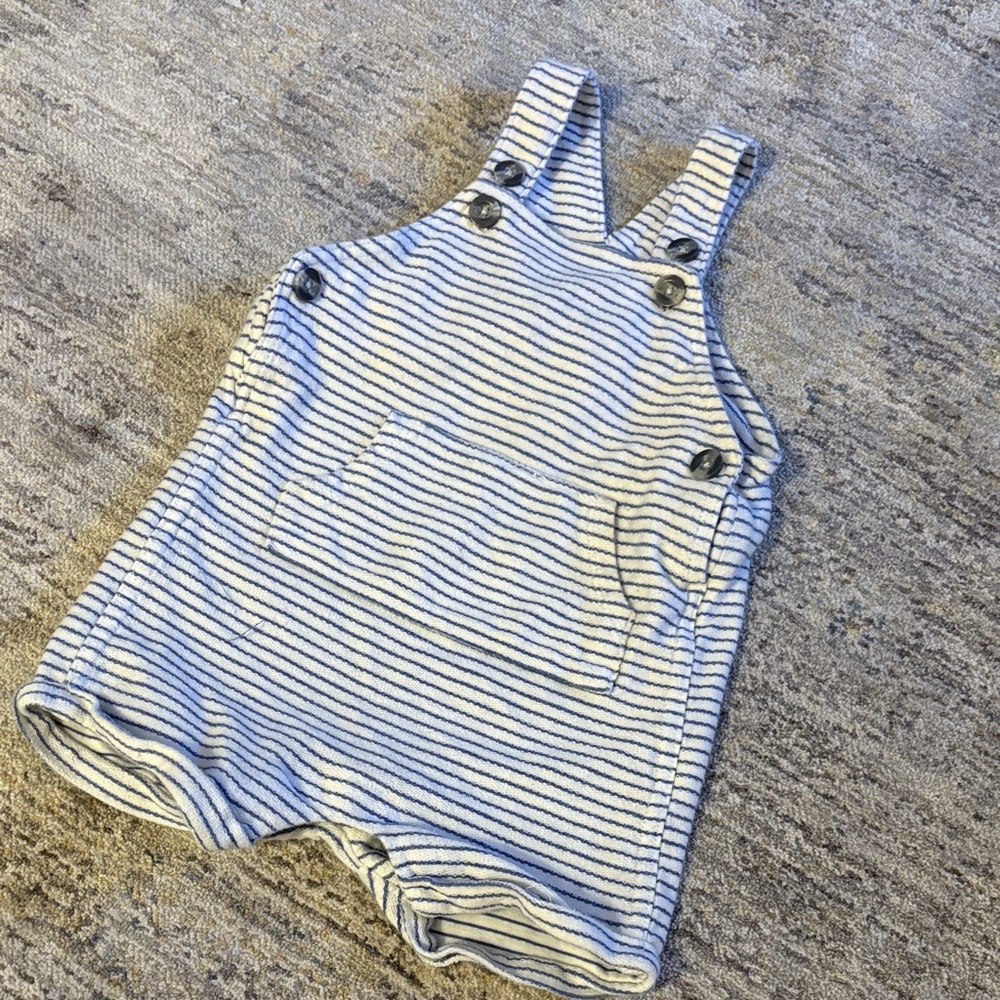 Carter's Navy and White Striped Romper